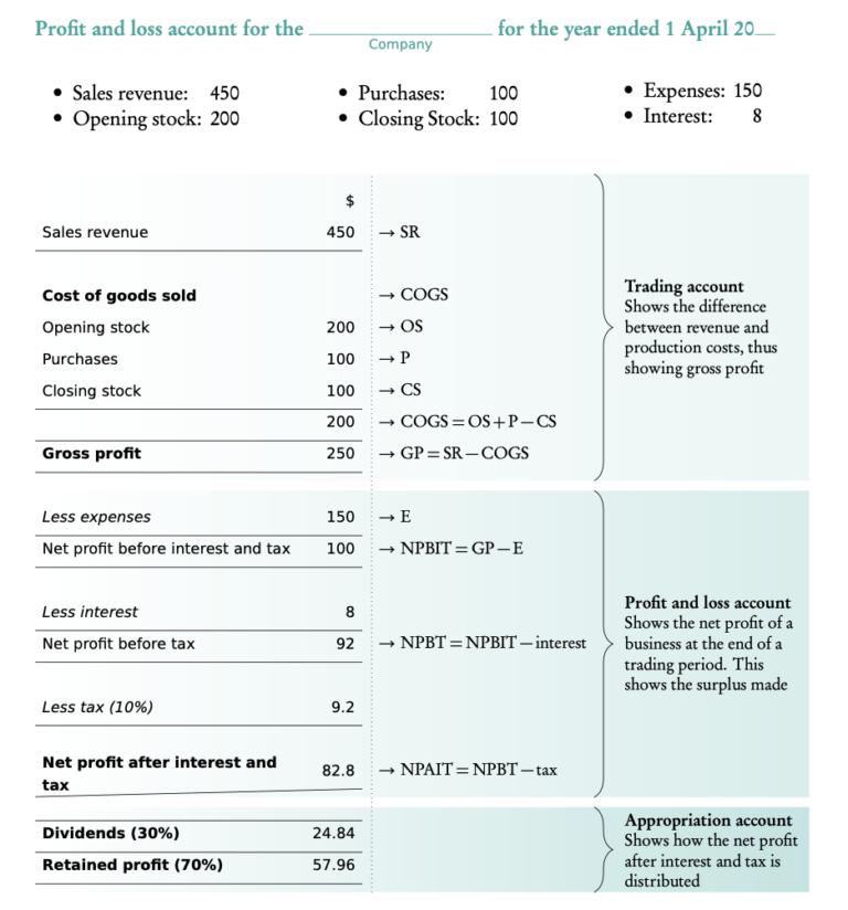 The profit and loss account